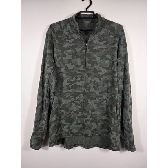 Lululemon Surge Warm Half Zip Men Long Sleeve Camo Green XL Thailand Release - Picture 1 of 12